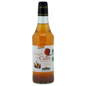 Vinaigre de cidre bio aux échalotes en bouteille de 50cl