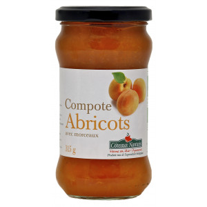 Compote d'abricots bio en pot de 315g