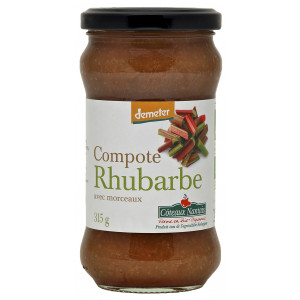 Compote de rhubarbes bio en pot de 315g