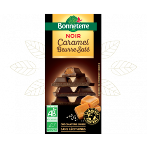 Chocolat noir fourré caramel Bonneterre - 100g