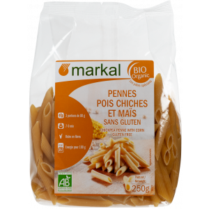 Penne pois chiche maïs bio - 250g